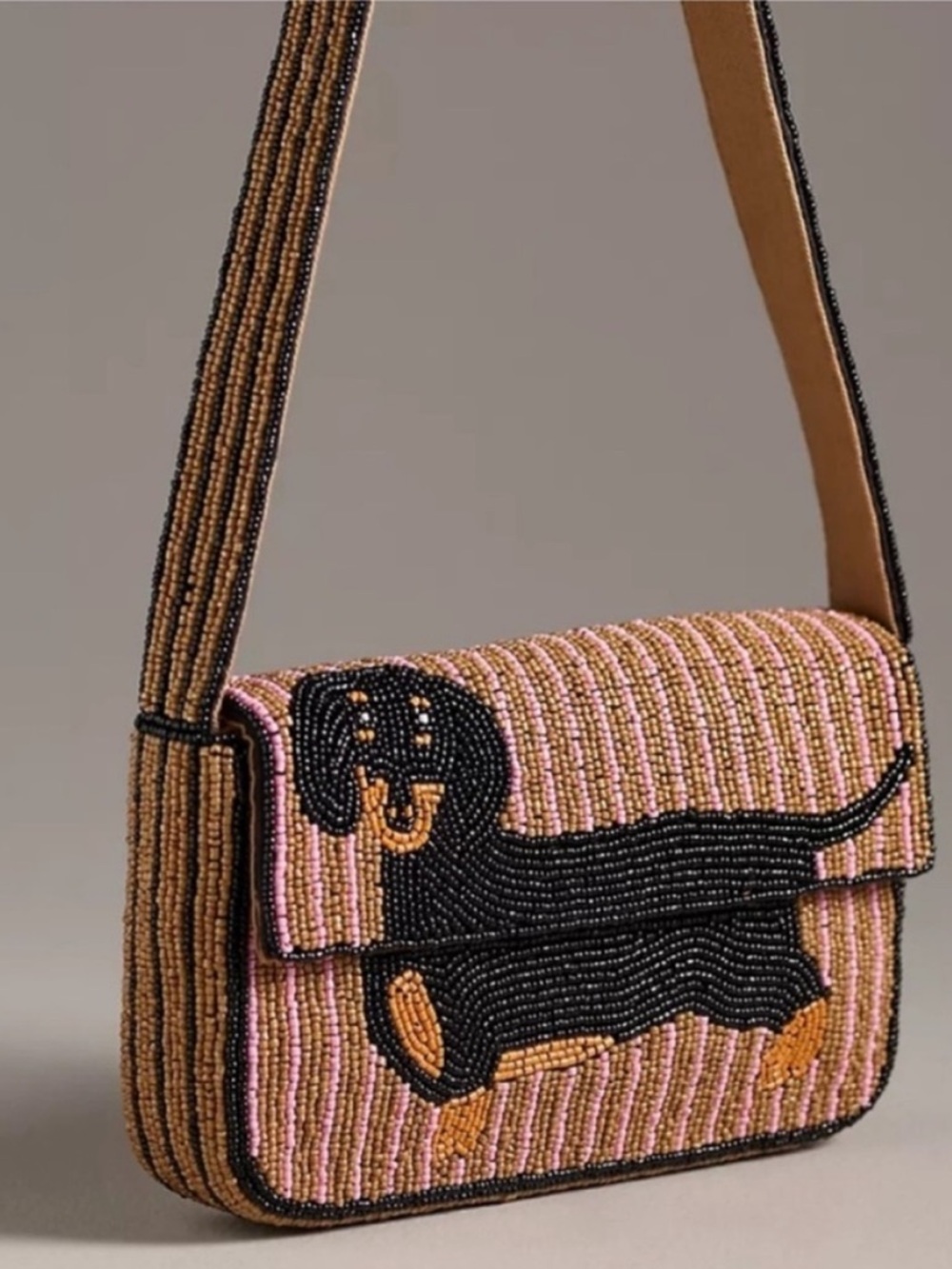 NWOT Anthropologie The Fiona Beaded Bag: Animal Edition